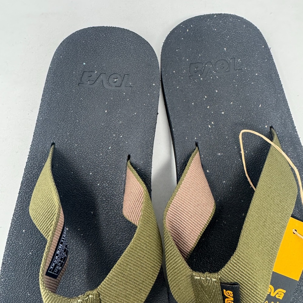 NWT Teva Reflip Flip Flops Sandal Black and Olive 1124051 Men's Size 8 - Picture 5 of 8